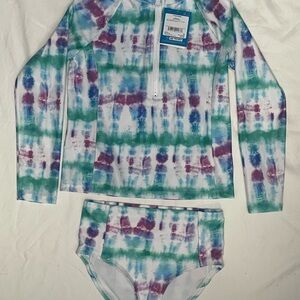 Colorful Tie-Dye Kids Swim Set - Girls Size Small